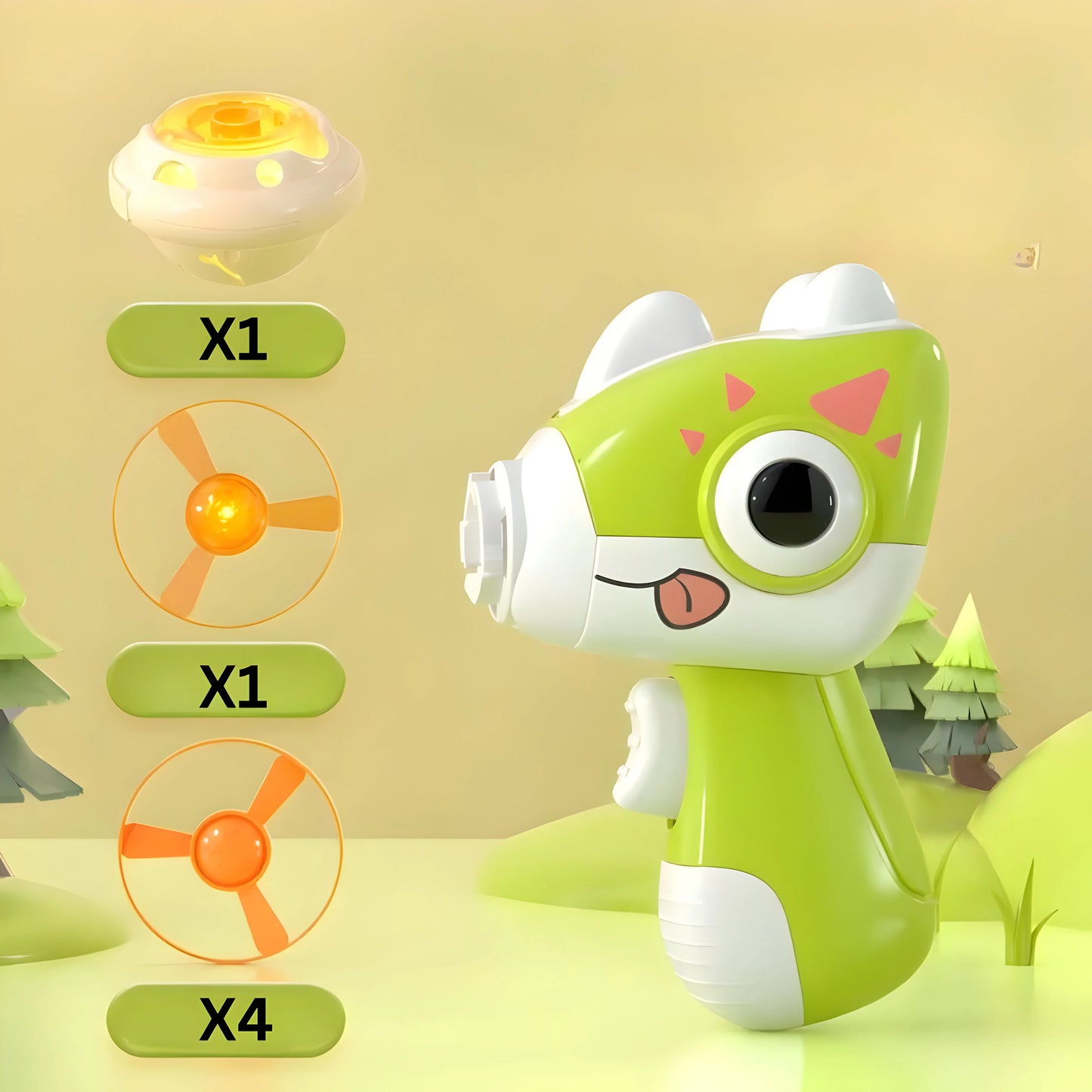 2 in 1 FlugDino – Twist & Frisbee-Action