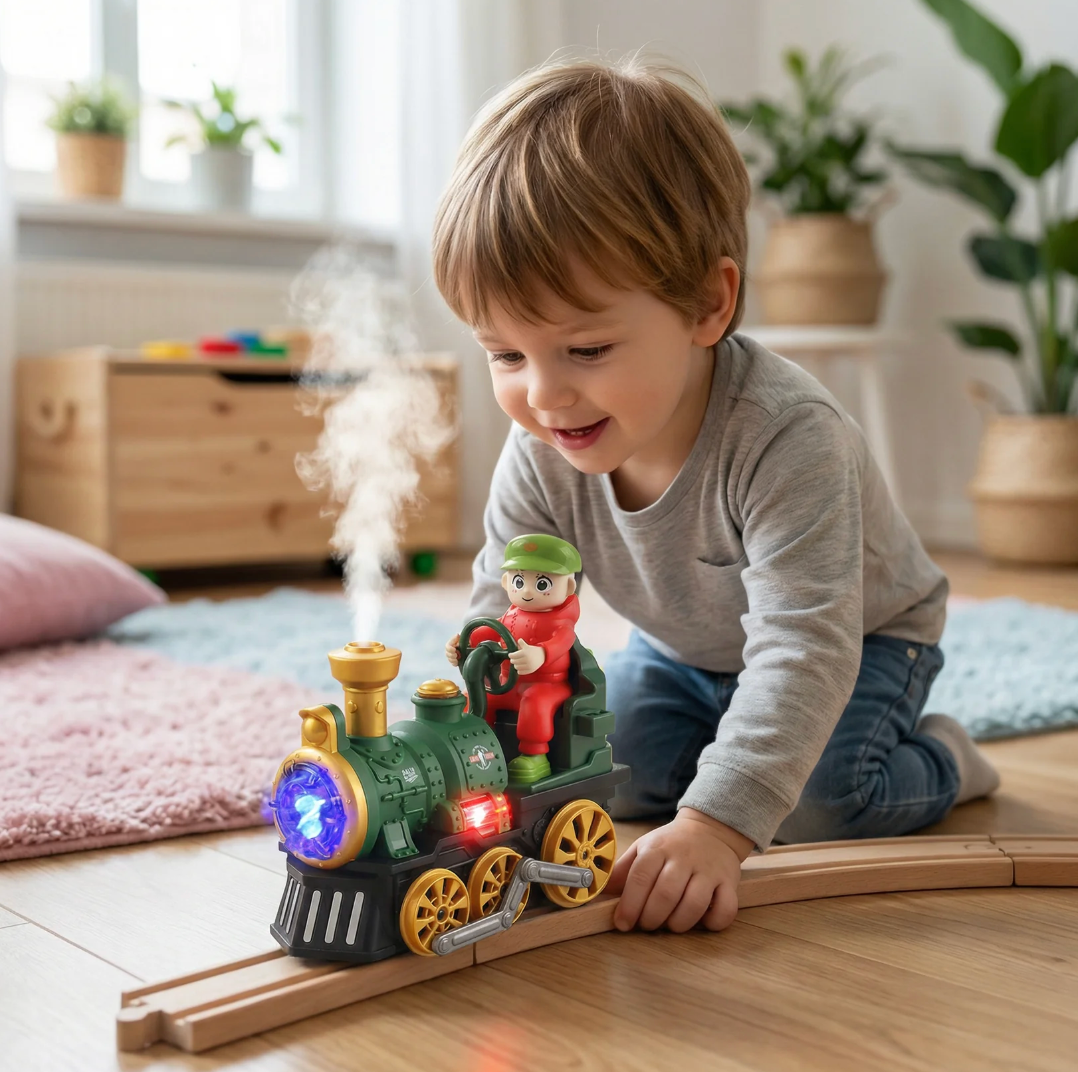 DampfExpress Spielzeug Lok - Mit Licht & Dampfeffekt