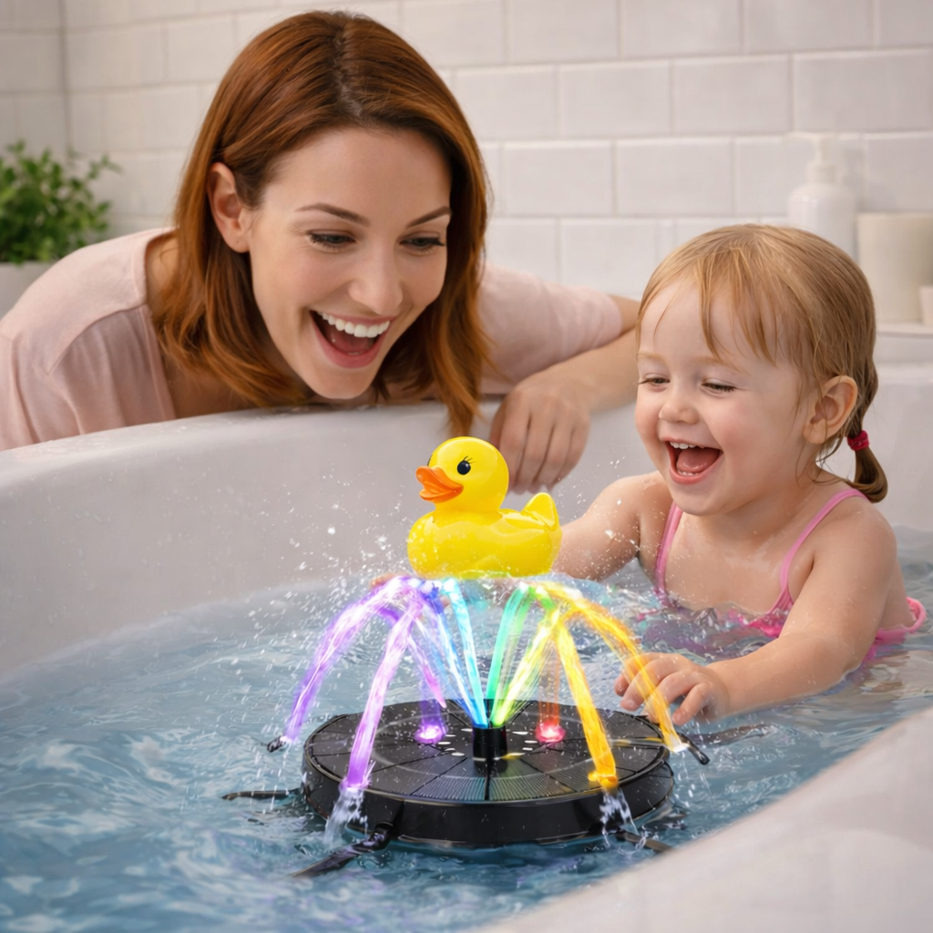 Kinder Solar Wasser Springbrunnen mit LED Licht