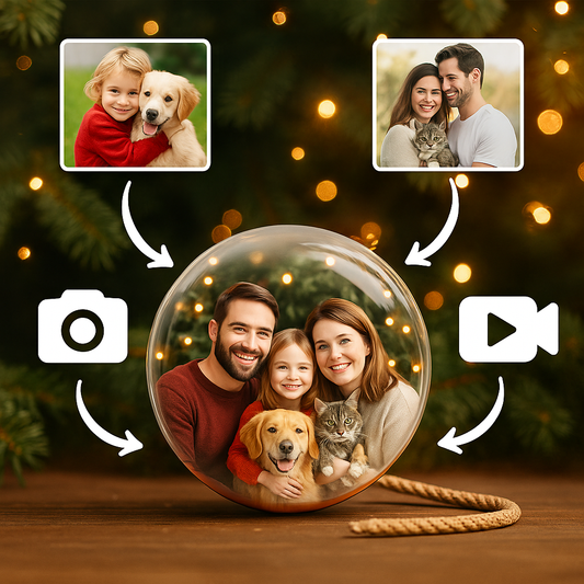 Deine WeihnachtsKugel – einzigartig personalisiert mit Bildern & Videos