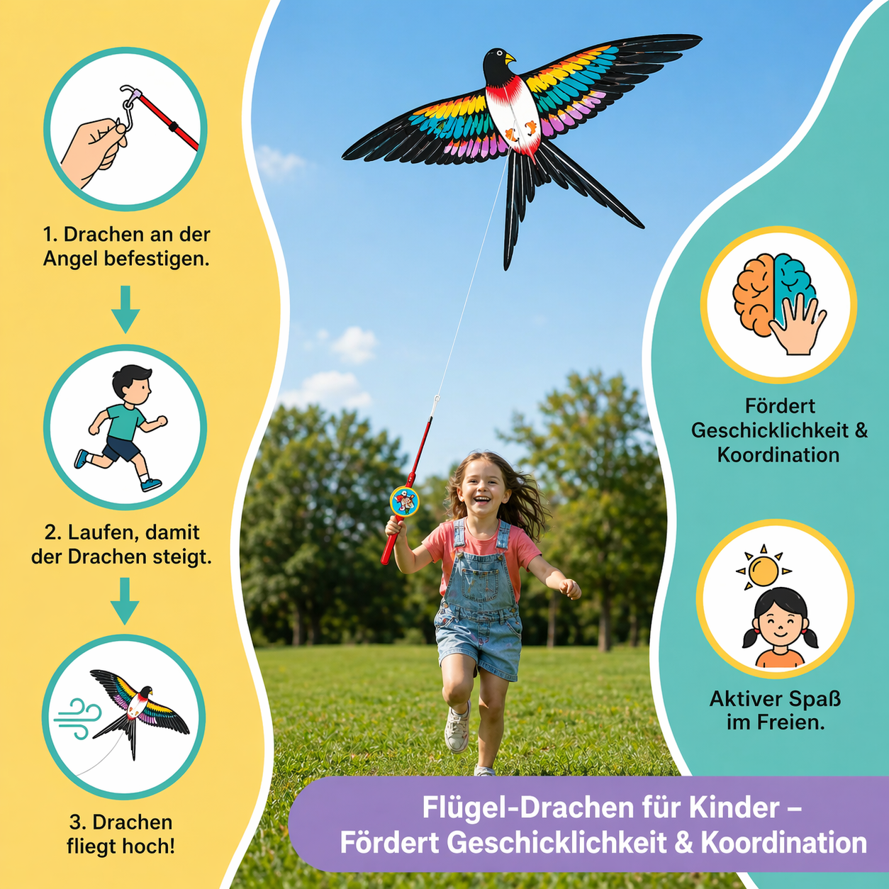 Tier-Drachen-Set für Kinder