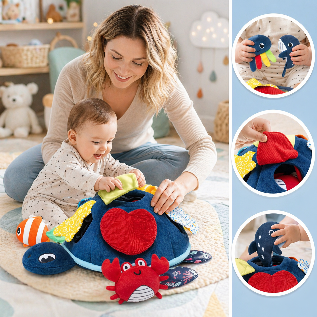 Weiches Schildkröten Entdeckerspielzeug für Babys