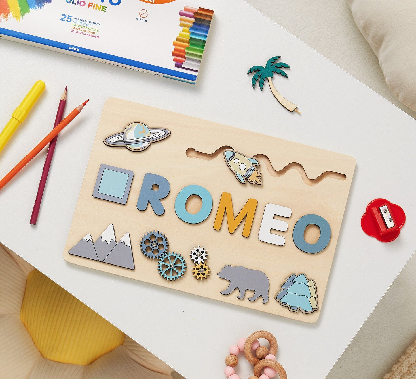 Personalisiertes Kinder Namen Holz Puzzle