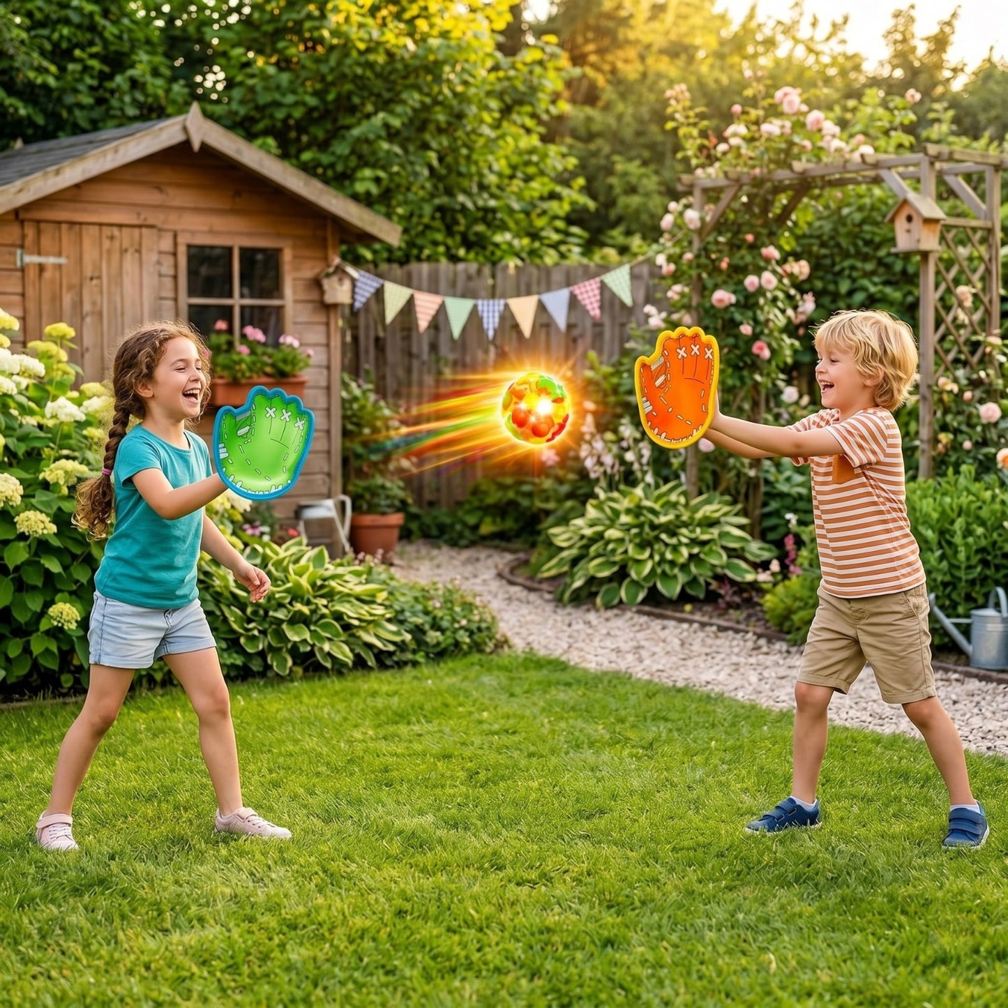 Leuchtendes Ballwurfspiel für Kinder