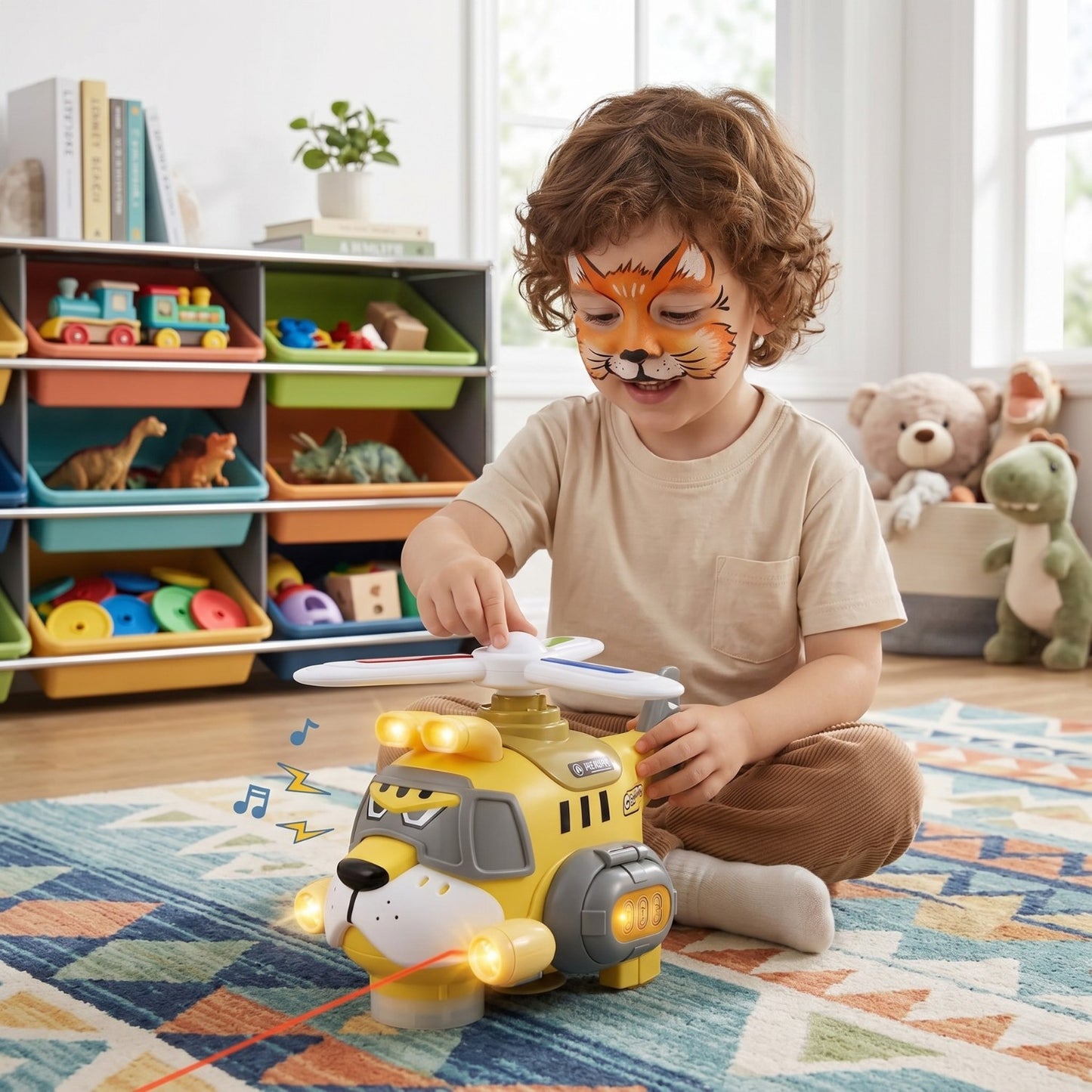 Drehendes & musikalisches Tierflugzeug für Kinder