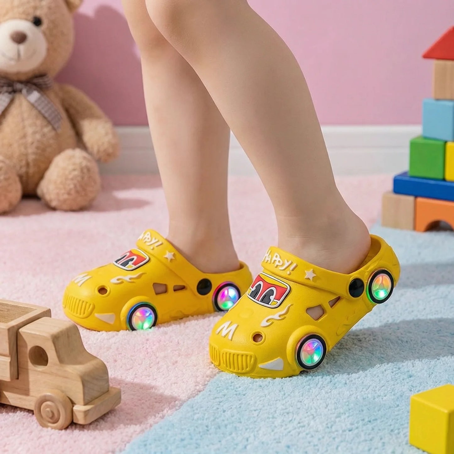 LeuchteLatschen – Leuchtende Kinder Badeschlappen mit rutschfester Sohle