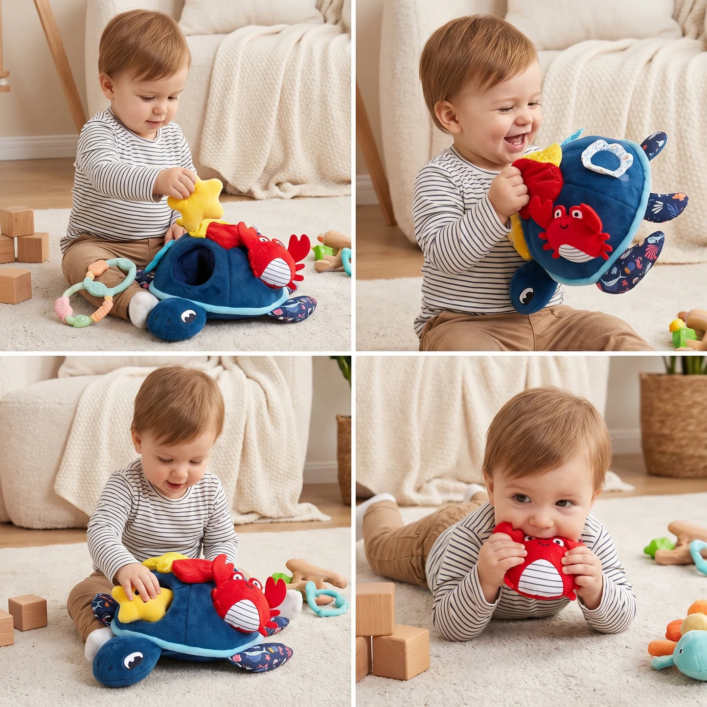 Weiches Schildkröten Entdeckerspielzeug für Babys