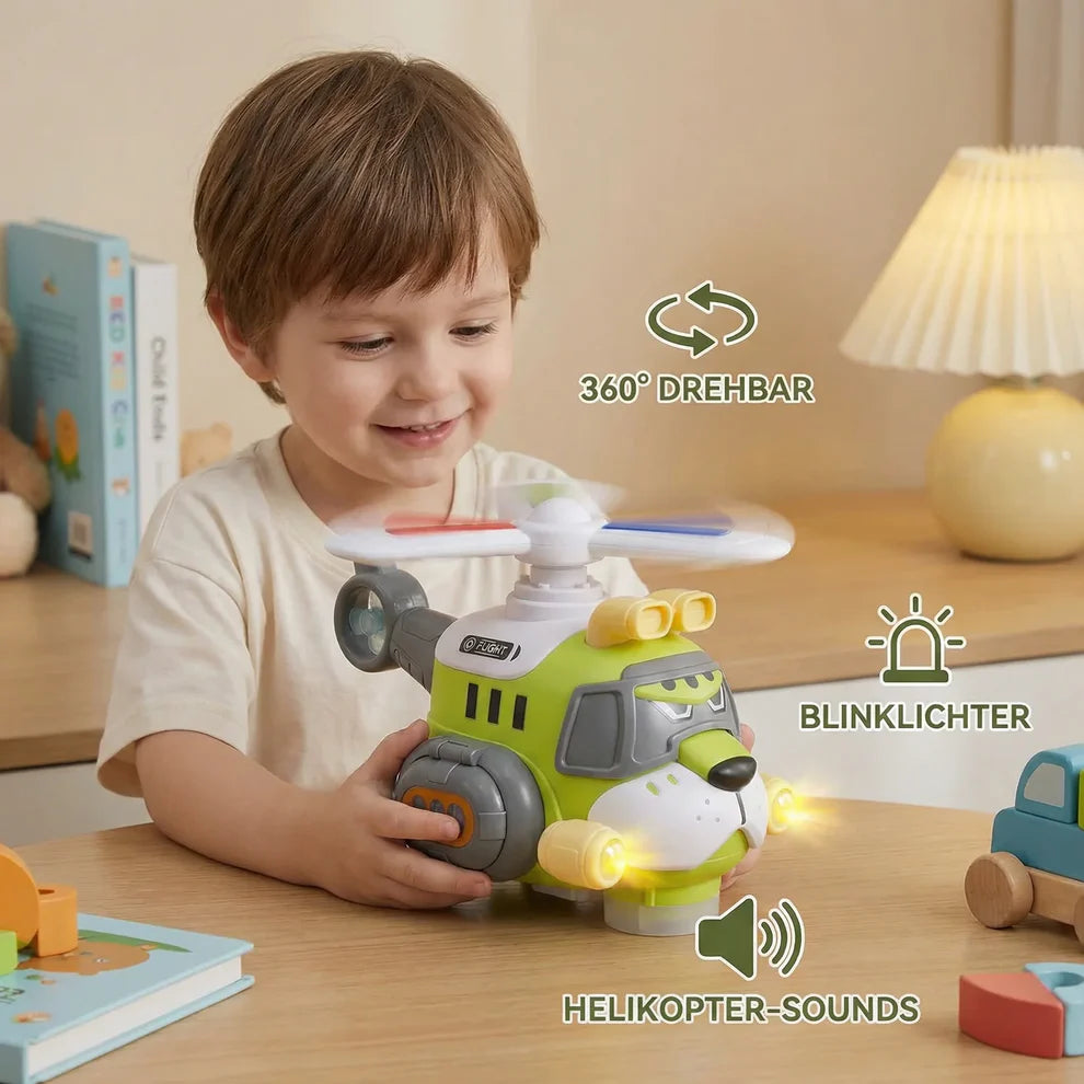 Drehendes & musikalisches Tierflugzeug für Kinder