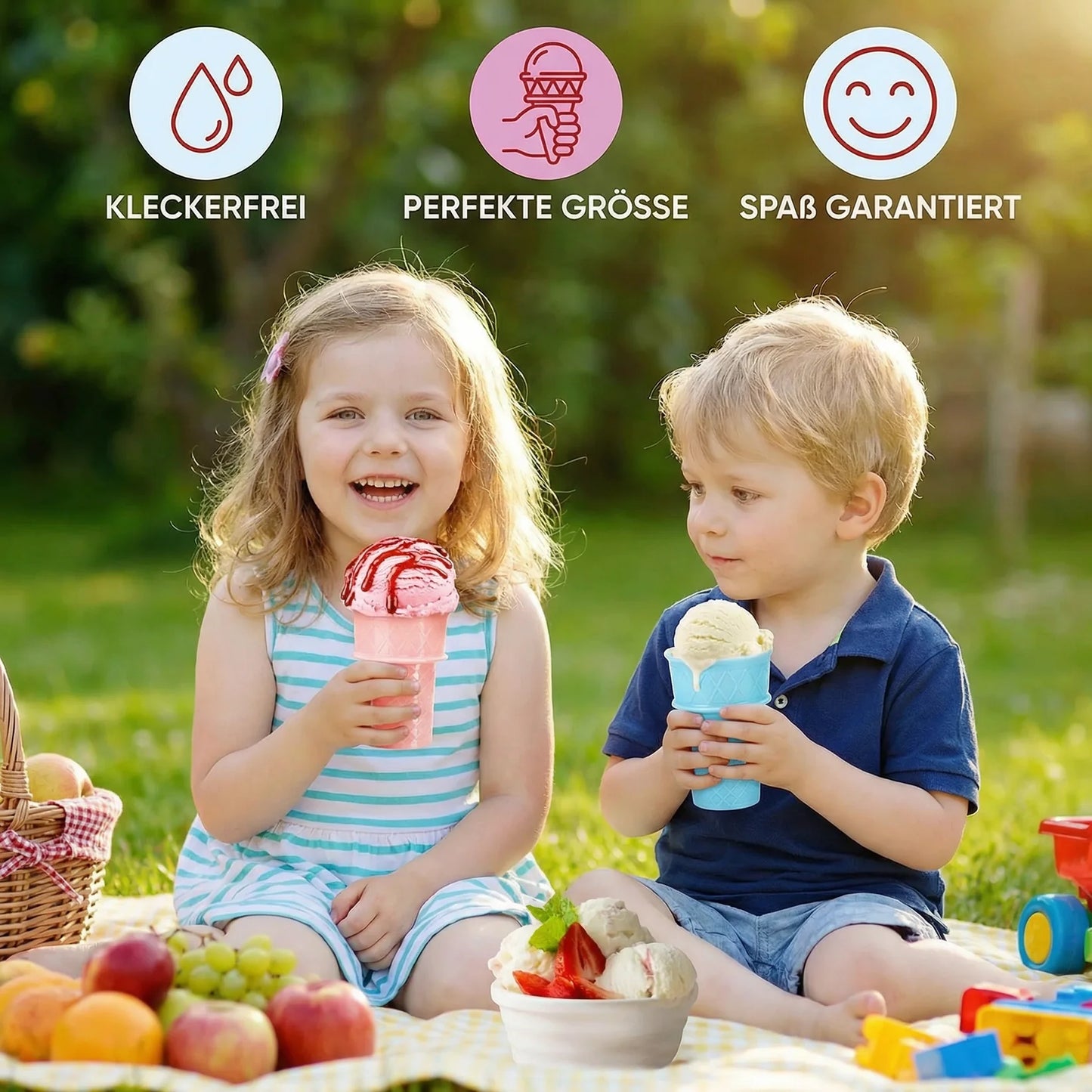 Kinder Silikon Eisbecher 2er Set